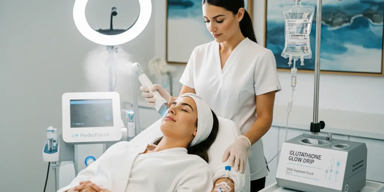 The Rise of Treatment Stacking Why the HydraFacial and IV Glow Drip Combination is the New 2026 Standard